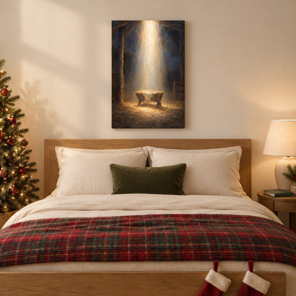 Light Over the Manger Christmas Wall Art