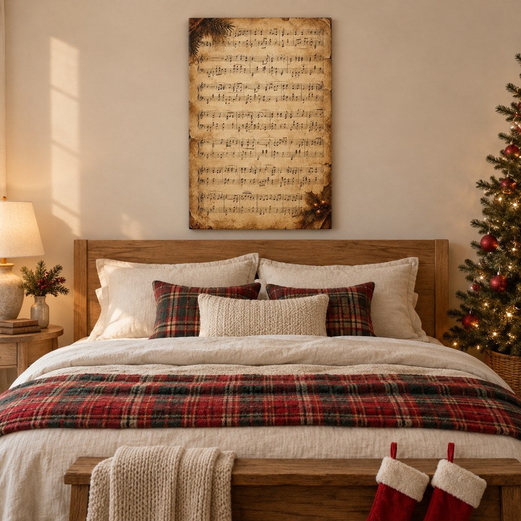 Vintage Christmas Sheet Music Wall Art