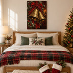 Brass Bells and Red Ribbon Christmas Wall Art