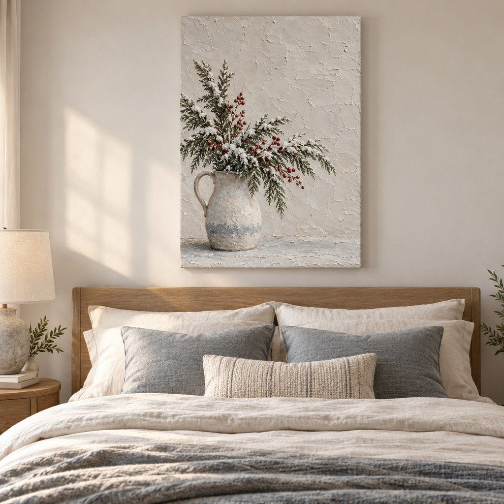 Snowy Cedar and Winterberry Wall Art