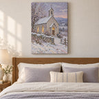 Country Chapel in the Snow Wall Art