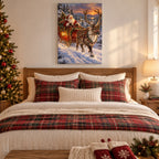 Santa's Sleigh and Reindeer Christmas Wall Art