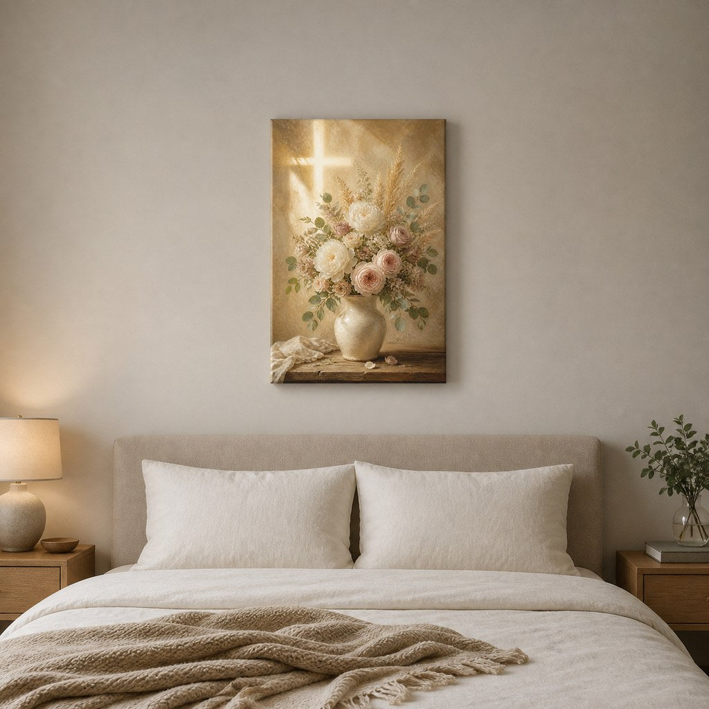 Mercy in Bloom Christian Floral Wall Art