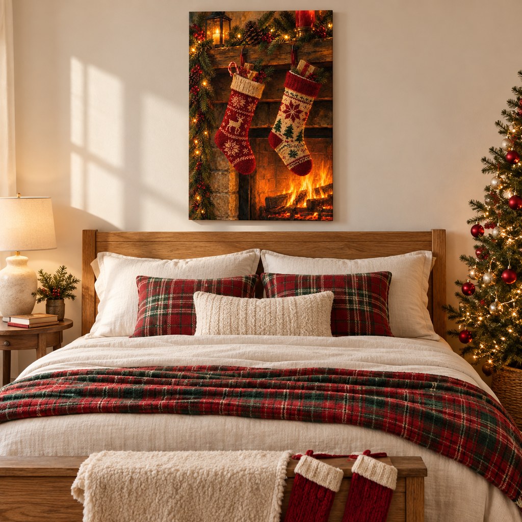 Christmas Stockings by the Fire Wall Art