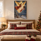 Angel in the Snow Christmas Wall Art