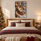 Reindeer with Wreath Christmas Wall Art