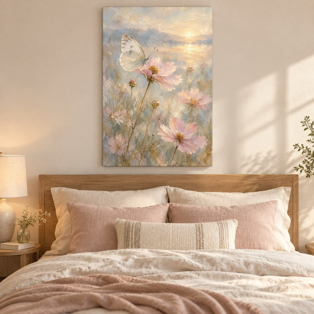 Butterfly and Cosmos Meadow Wall Art
