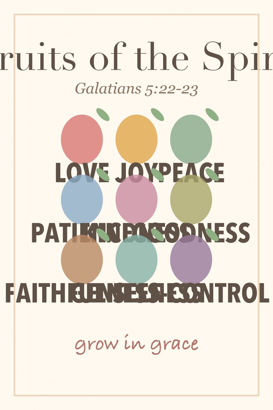 Fruits of the Spirit scripture canvas print