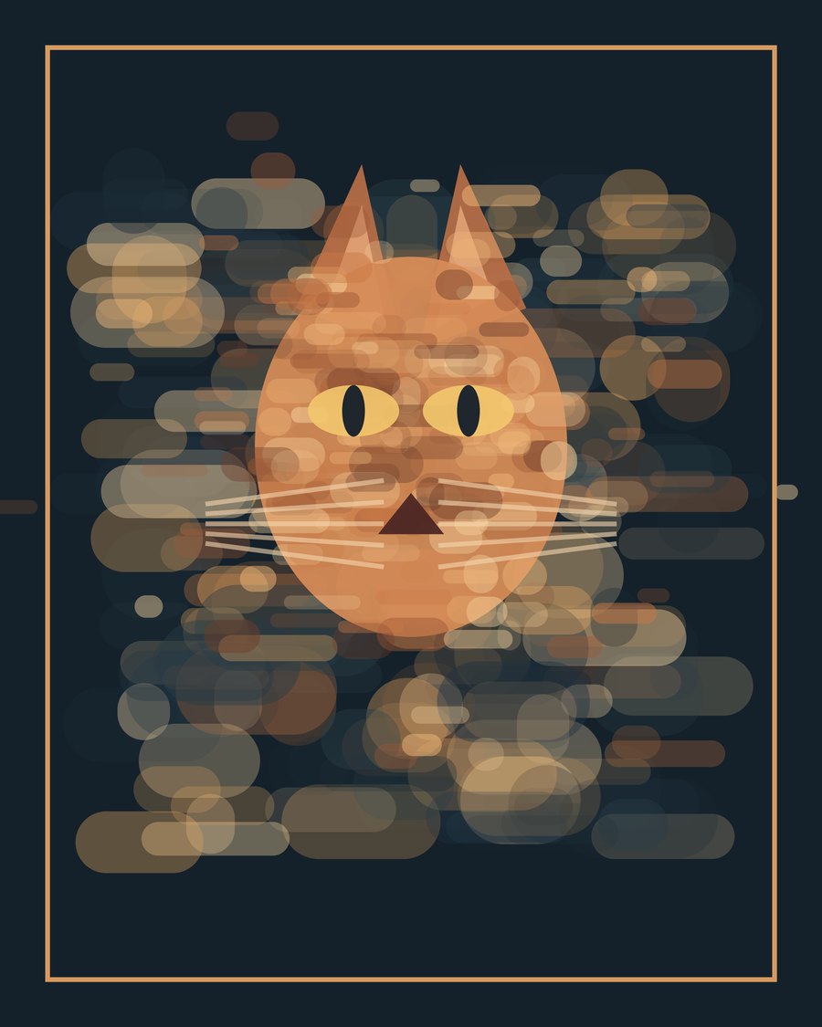Oil-style cat canvas print