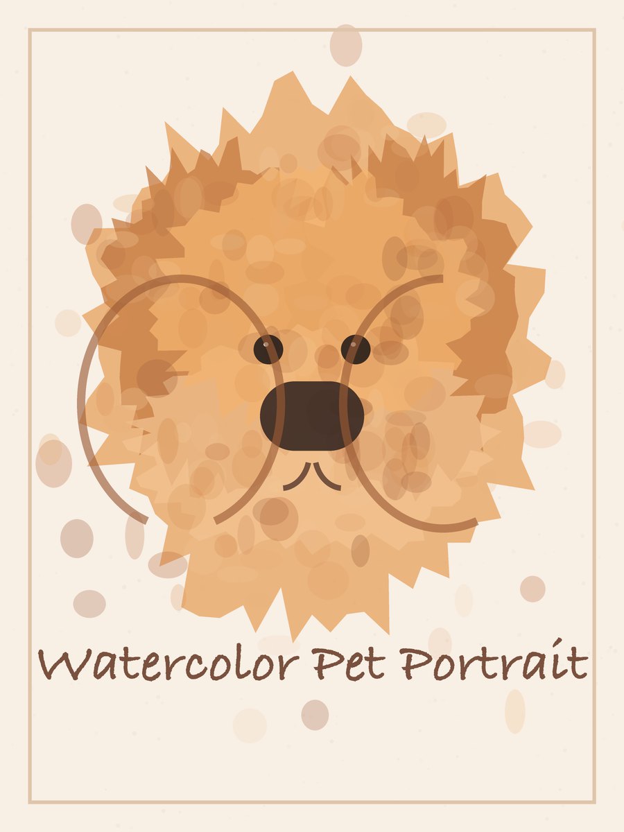 Watercolor dog canvas print in a wood frame